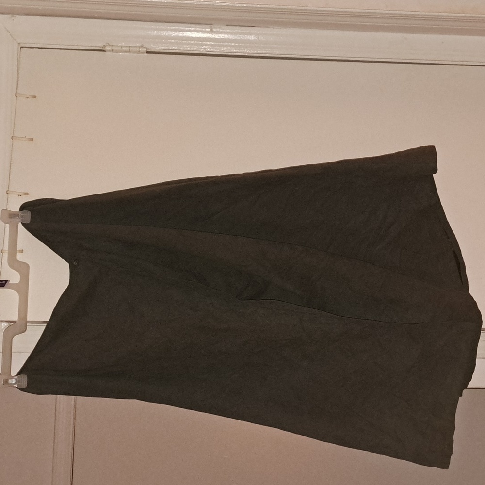 Green soft suede wrap skirt set